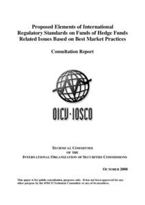 Proposed elements of international regulatory standards