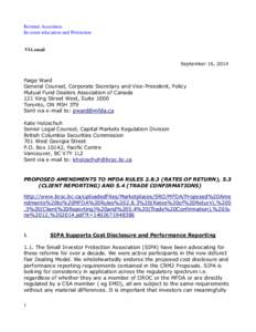 Comment Letter - Small Investor Protection Association