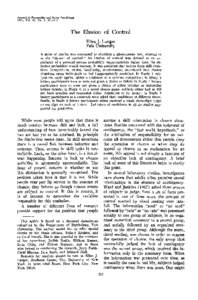 Journal oj Personality and Social Psychology 1975, Vol. 32, No. 2, The Illusion of Control Ellen J. Langer Yale University