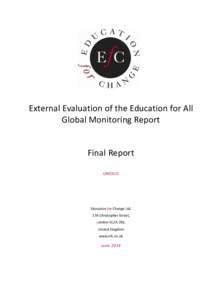 External evaluation of the EFA GMR Inception Report