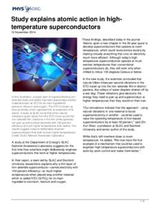 Study explains atomic action in high-temperature superconductors