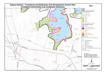 Sydney Harbour - Foreshores and Waterways Area Development Control Plan: Ecological Communities and Landscape Characters MORTLAKE Map 4 Legend