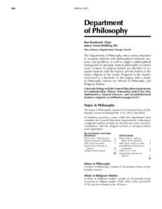 288    Philosophy	  LIBERAL ARTS Department of Philosophy