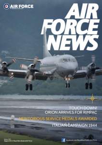 TOUCH DOWN! Orion arrives for RIMPAC Meritorious Service Medals awarded Italian Campaign[removed]Issue 161