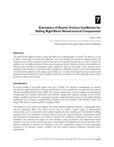 Estimation of Kinetic Friction Coefficient for Sliding Rigid Block Nonstructural Components