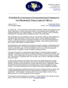Microsoft Word - USAHA Encourages Comment on Traceability Rule