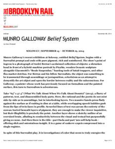 MUNRO GALLOWAY Belief System - The Brooklyn Rail