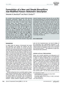 Formulation of a new and simple nonuniform sizemodified poissonboltzmann description