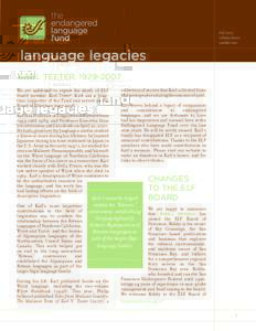 July 2007 volume eleven number one language legacies karl teeter, [removed]