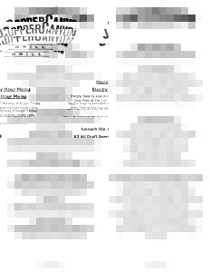 Happy Hour Menu  Happy Hour Menu Happy hour is available Monday through Friday 3pm-7pm at the bar and cocktail tables only