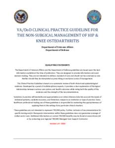 VA/DoD CLINICAL PRACTICE GUIDELINE FOR OSTEOARTHRITIS