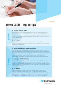 Dawn Raids  Dawn Raids – Top 10 Tips Before