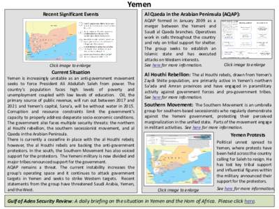Yemen Recent Significant Events Click image to enlarge  Current Situation