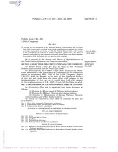 PUBLIC LAW 110–181—JAN. 28, STAT. 3 Public Law 110–181 110th Congress