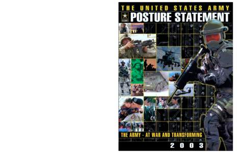 A Statement on the Posture of the United States Army 2003 By The Honorable Thomas E. White And General Eric K. Shinseki