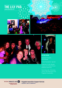 THE LILY PAD SPRING NEWSLETTER 2011 IN THIS ISSUE National Projects: AFA Update