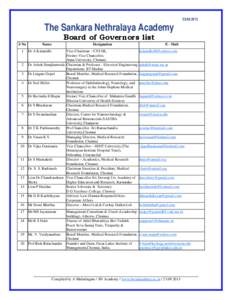 The Sankara Nethralaya Academy[removed]Board of Governors list