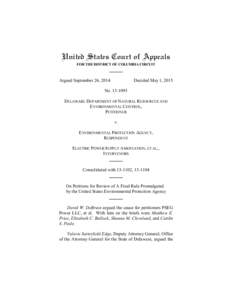United States Court of Appeals FOR THE DISTRICT OF COLUMBIA CIRCUIT Argued September 26, 2014  Decided May 1, 2015