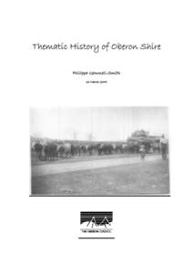 Thematic History of Oberon Shire Philippa Gemmell-Smith 16 March 2004 With thanks to the many people who helped with this project, in particular Alan Brown and