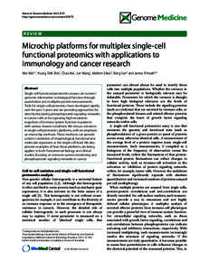 Wei et al. Genome Medicine 2013, 5:75 http://genomemedicine.com/contentREVIEW  Microchip platforms for multiplex single-cell