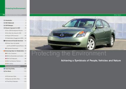 Protecting the Environment  71 Nissan Sustainability Report 2007 Altima Hybrid