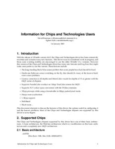 Information for Chips and Technologies Users David Bateman (<>), Egbert Eich (<>) 1st JanuaryIntroduction