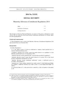 Draft Maternity Allowance (Curtailment) Regulations 2014