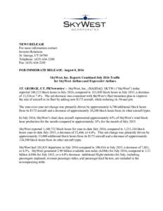 Aviation / St. George /  Utah / SkyWest Airlines / Economy of the United States / SkyWest /  Inc. / United Airlines / ExpressJet / Virgin Australia Regional Airlines / Bombardier CRJ200 / United Continental Holdings / Continental Express