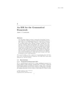 June 1, An IDE for the Grammatical Framework