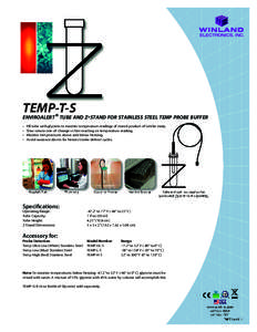 TEMP-T-S ® ENVIROALERT TUBE AND Z-STAND FOR STAINLESS STEEL TEMP PROBE BUFFER • •
