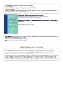 This article was downloaded by: [Swets Content Distribution] On: 9 April 2009 Access details: Access Details: [subscription numberPublisher Routledge Informa Ltd Registered in England and Wales Registered Num