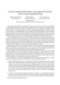 Proving Computational Soundness of the Applied Pi-Calculus without Using Computable Parsing Hubert Comon-Lundh Masami Hagiya