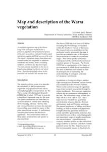 Map and description of the Warra vegetation S. Corbett and J. Balmer* Department of Primary Industries, Water and Environment, GPO Box 44, Hobart 7001 Abstract