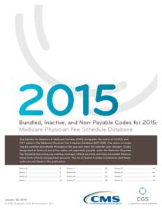 2015  Bundled, Inactive, and Non-Payable Codes for 2015: Medicare Physician Fee Schedule Database The Centers for Medicare & Medicaid Services (CMS) designates the status of HCPCS and CPT codes in the Medicare Physician 