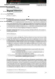 Thought ISSNORIGINAL ARTICLE Beyond Atomism A. J. Cotnoir