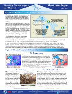 Great Lakes Region  Quarterly Climate Impacts and Outlook  June 2015