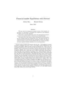 Financial-market Equilibrium with Friction Adrian Buss Bernard Dumas  June, 2013