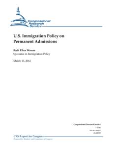 U.S. Immigration Policy on Permanent Admissions