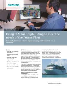 Siemens PLM Using PLM for Shipbuilding to meet the needs of the Future Fleet