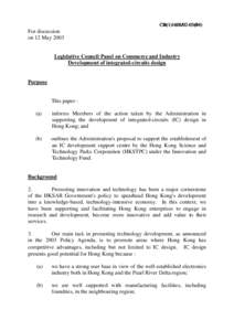 CB[removed])  For discussion on 12 May[removed]Legislative Council Panel on Commerce and Industry
