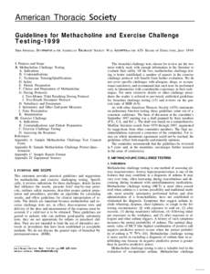 American Thoracic Societv Guidelines for Methacholine and Exercise Challenge Testing-1999 T HIS O FFICIAL STA.TEMENT  OF