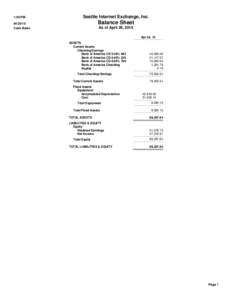 1:00 PM  Seattle Internet Exchange, Inc. Balance Sheet