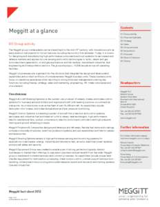 Meggitt at a glance  Contents 01 | Group activity 02 | Financial highlights