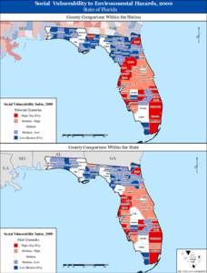 Social Vulnerability to Environmental Hazards, 2000 State of Florida County Comparison Within the Nation AL