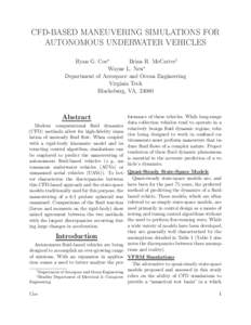 CFD-based Maneuvering Simulations for Autonomous Underwater Vehicles
