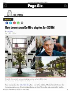 Buy downtown De Niro duplex for $39M | Page Six EMILY SMITH PHOTOS
