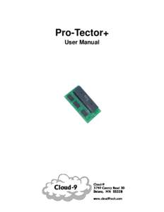Pro-Tector+ User Manual CloudCloudCounty Road 30 Delano, MN 55328