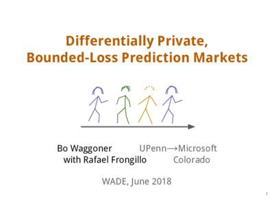 Differentially Private, Bounded-Loss Prediction Markets Bo Waggoner UPenn→Microsoft with Rafael Frongillo