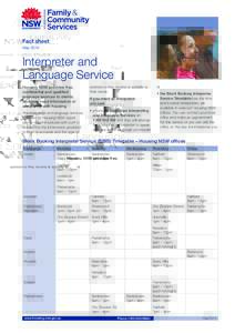 Fact sheet May 2014 Interpreter and Language Service Housing NSW provides free,