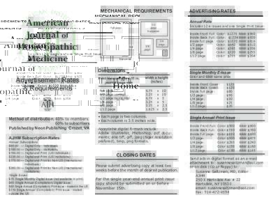 MECHANICAL REQUIREMENTS Full page Annual Rate Includes 12 e-issues and one Single Print Issue: